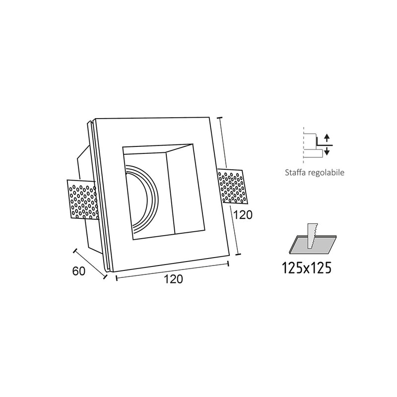 Galatea - Faretto in gesso da incasso - 7W LED GU10 (400723)