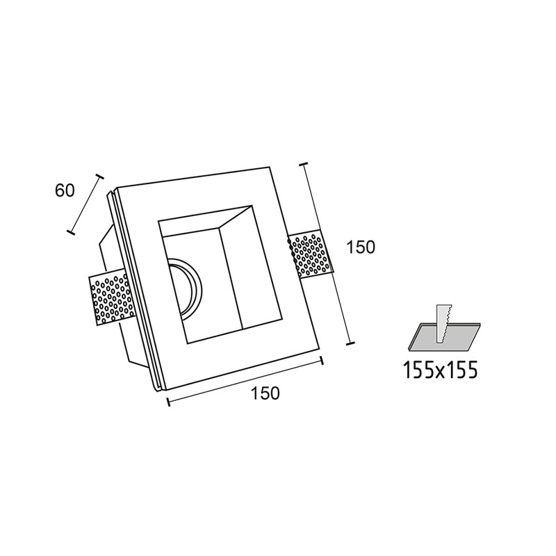 Fosca - Faretto in gesso da incasso - 7W LED GU10 (400726)