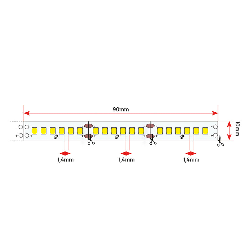 Striscia LED - SMD 2835 - CRI >80 - IP20 - 28W/mt - 3400 Lumen (400925)