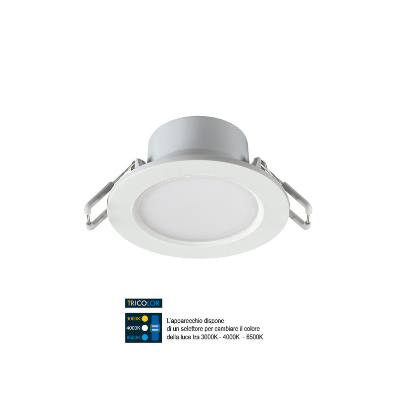 Naomi - Faretto da incasso fisso Tricolor - IP65 - 6.7W - 700 Lumen (400958CCT)