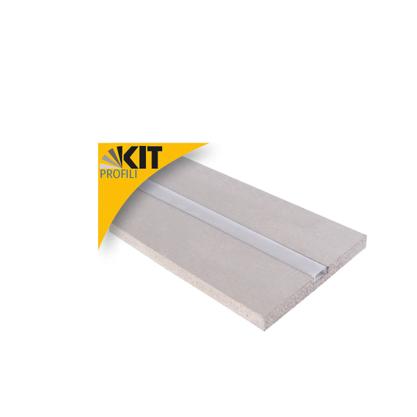 Kit Profilo LED in Alluminio con Supporto in Gesso + Diffusore PMMA – 2 Metri (401065)