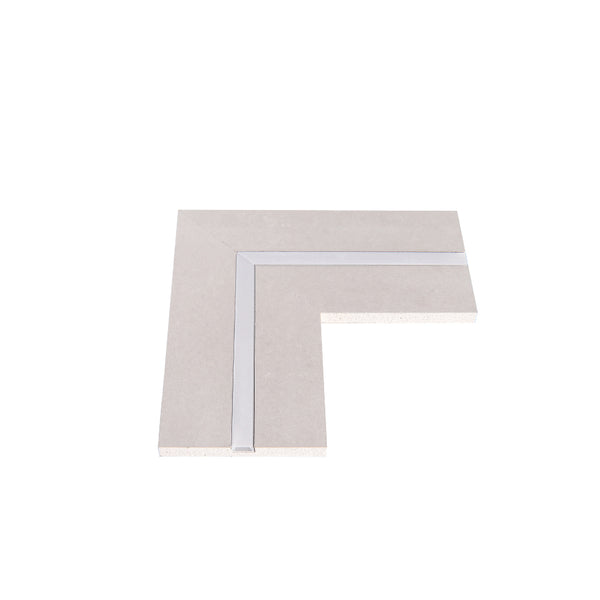 Connettore ad L per Profilo LED in Alluminio con Supporto in Gesso e Diffusore – 240x240mm (401066)