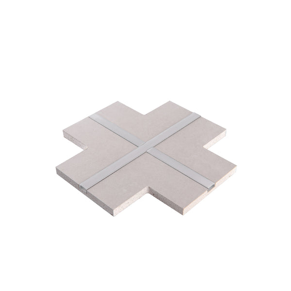 Connettore ad X per Profilo LED in Alluminio con supporto in Gesso e Diffusore – 240x240mm (401067)