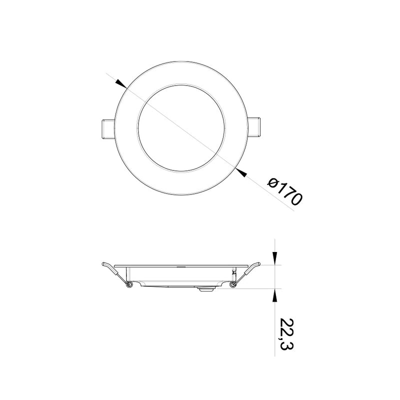 Vanessa - Pannello LED da incasso Ø17,0 cm - 18W - 1800 lm - Tricolor – Poliplast (401108X)