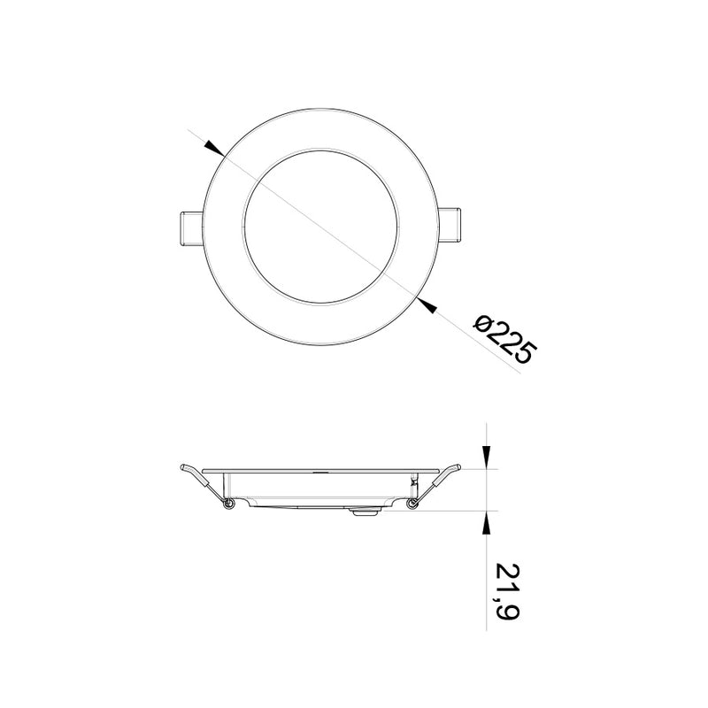 Vanessa - Pannello LED da incasso Ø22,5 cm - 24W - 2400 lm - Tricolor – Poliplast (401109X)
