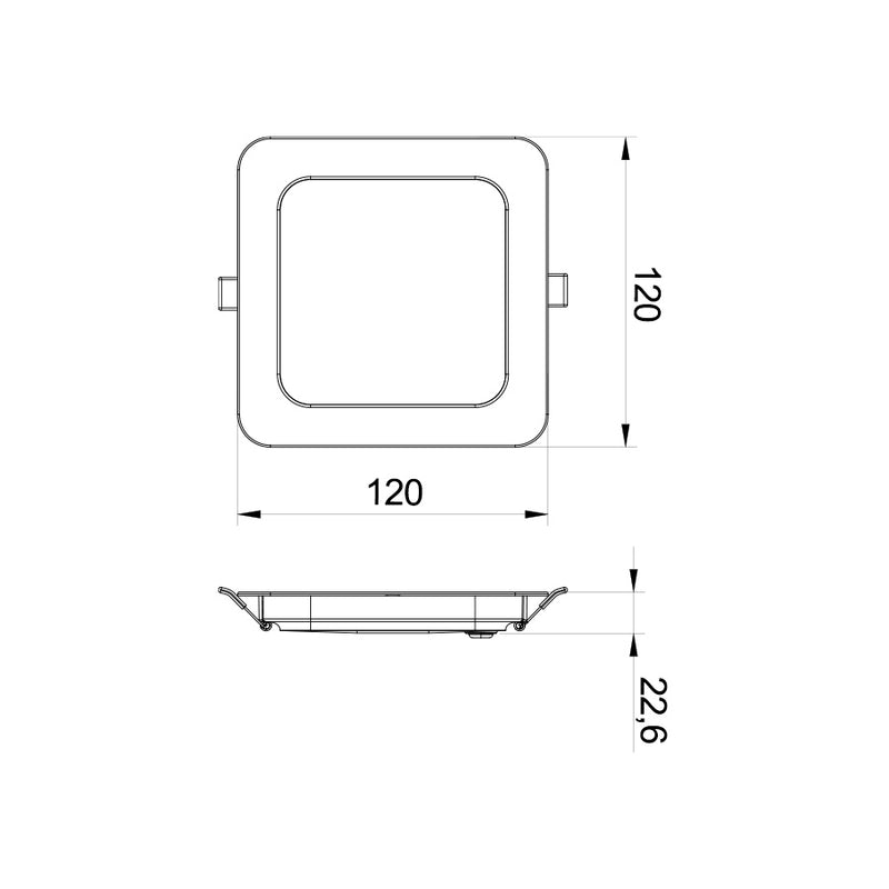 Camilla - Pannello LED da incasso 12x12cm - 9W - 900 Lumen - Tricolor (401110X)