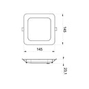 Camilla - Pannello LED da incasso 14,5x14,5cm - 12W - 1200 Lumen - Tricolor (401111X)