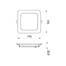 Camilla - Pannello LED da incasso 17x17cm - 18W - 1800 Lumen - Tricolor (401112X)
