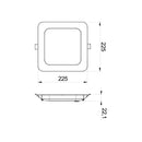 Camilla - Pannello LED da incasso 22,5x22,5cm - 24W - 2400 Lumen - Tricolor (401113X)