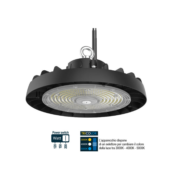 Silvana - Proiettore a sospensione - 120/150/200W selezionabile - 32000 Lumen - Tricolor (401141)