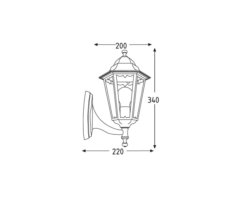 Ginevra - Lanterna esagonale con braccio di sostegno (400400-60)