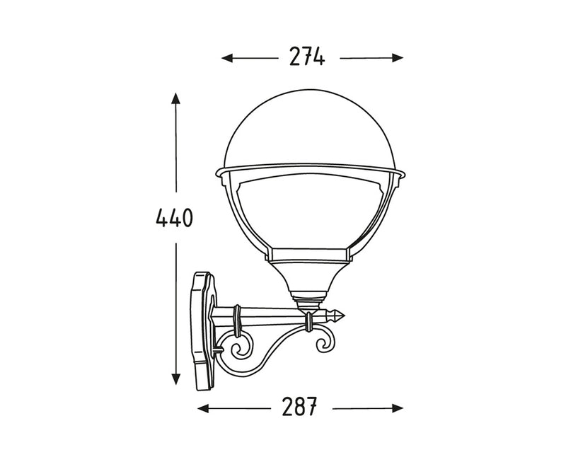 Belinda - Lanterna a sfera con braccio a sostegno (400499)